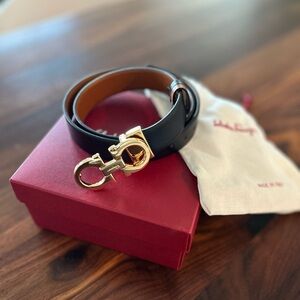 Ferragamo Reversible and Adjustable Gancini Belt Sz 90